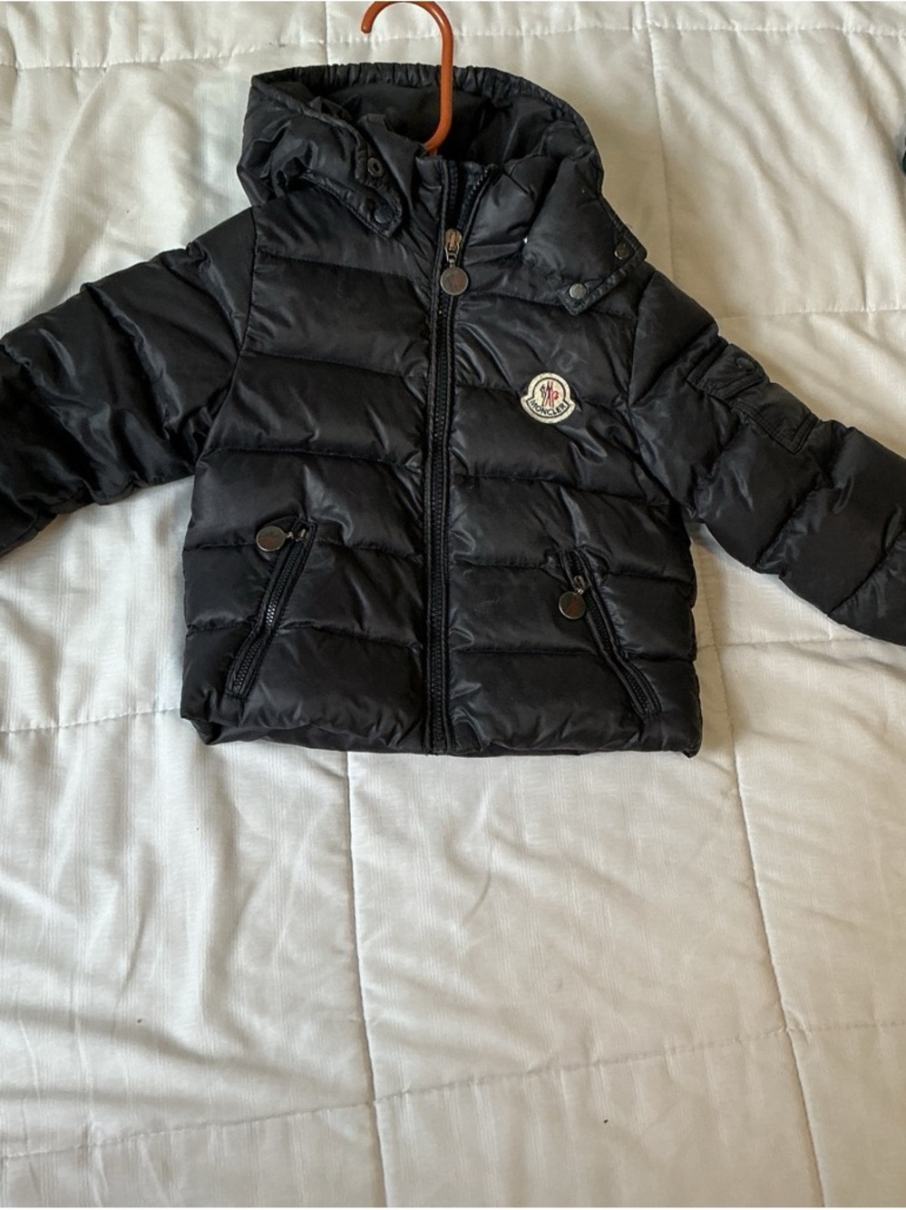 Moncler Black Quilted Kids Hooded Puffer Jacket